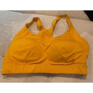 Gymshark Womens High Support Sports Bra Mustard Yellow Racerback Size M GLSB4722